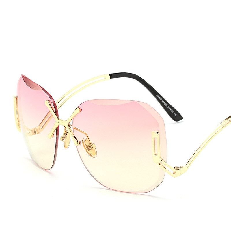 Frameless Curved Leg Sunglasse