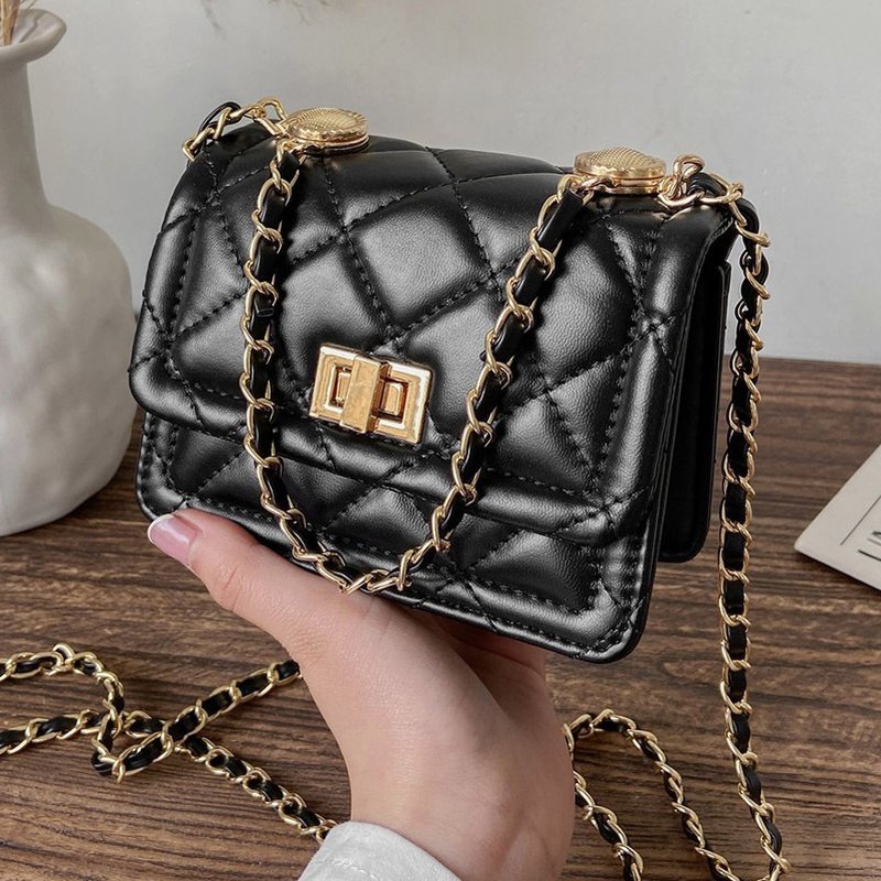 Mini Rhombus Solid Color Shoulder Messenger Bag