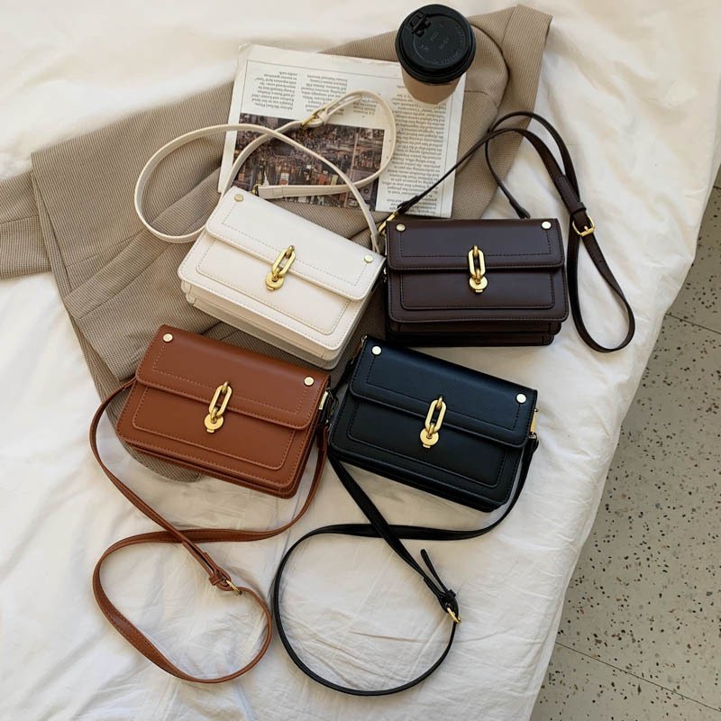 Square Solid Color Shoulder Bag