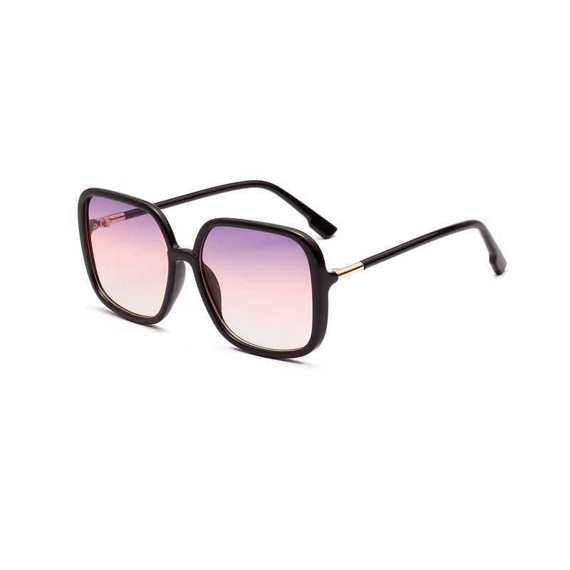 Ocean Lens Square Semimetal Retro Sunglasses